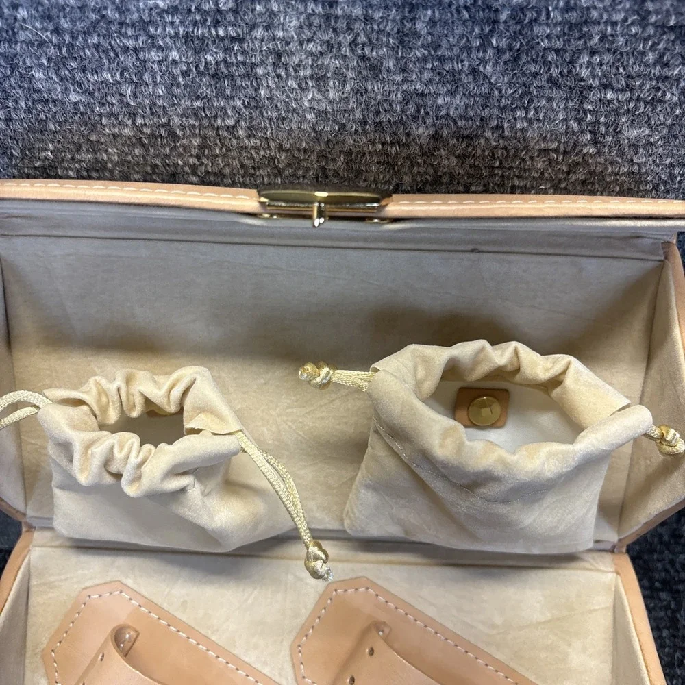 Leather Jewelry Peach &Beige Travel Case Organizer by Euro Classics 8